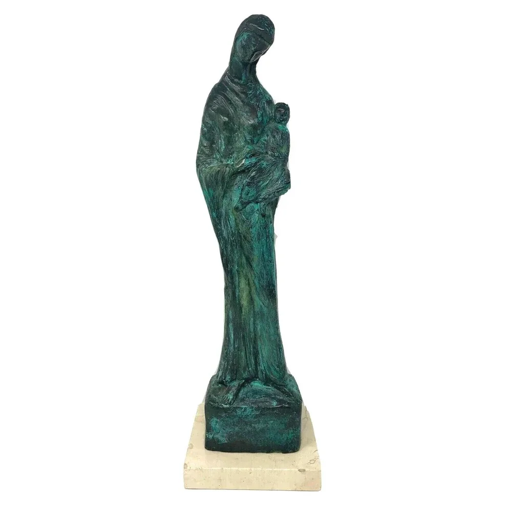 Rose Van Vranken Patina Bronze Sculpture Theotokos Maquette Madonna